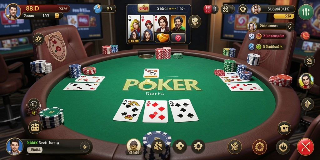 Tangkapan layar gameplay Poker yang mendebarkan di 88ID.