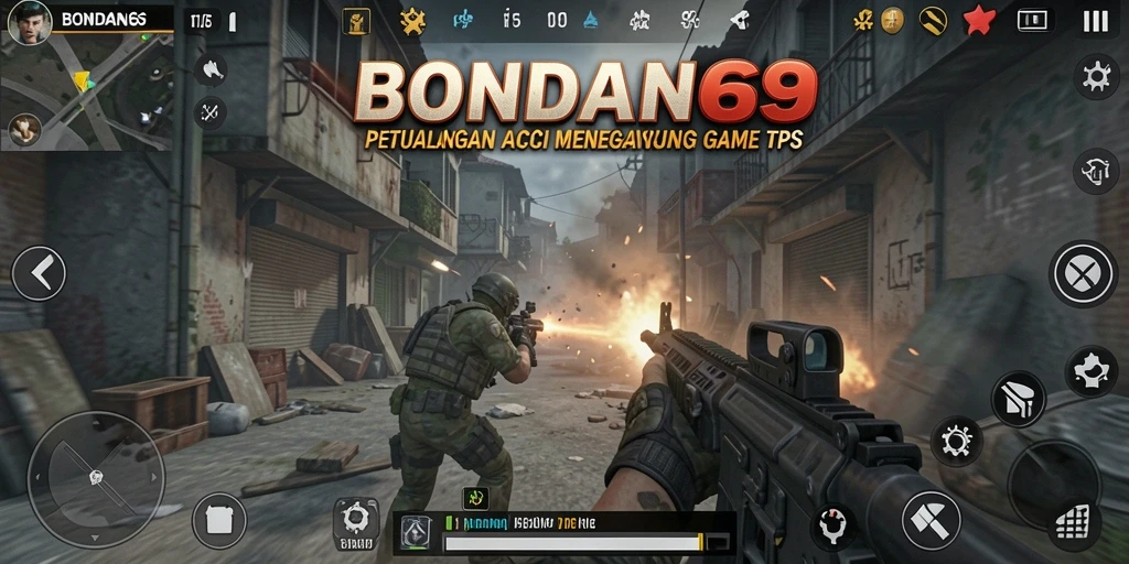Tampilan dinamis gameplay BONDAN69 dalam mode TPS.