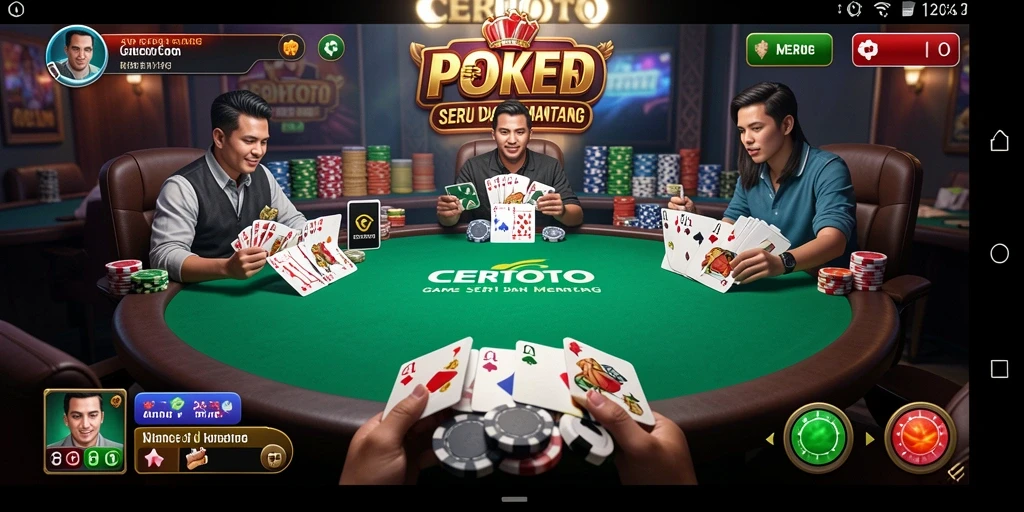 Screenshot gameplay CERITOTO menampilkan suasana poker yang seru.