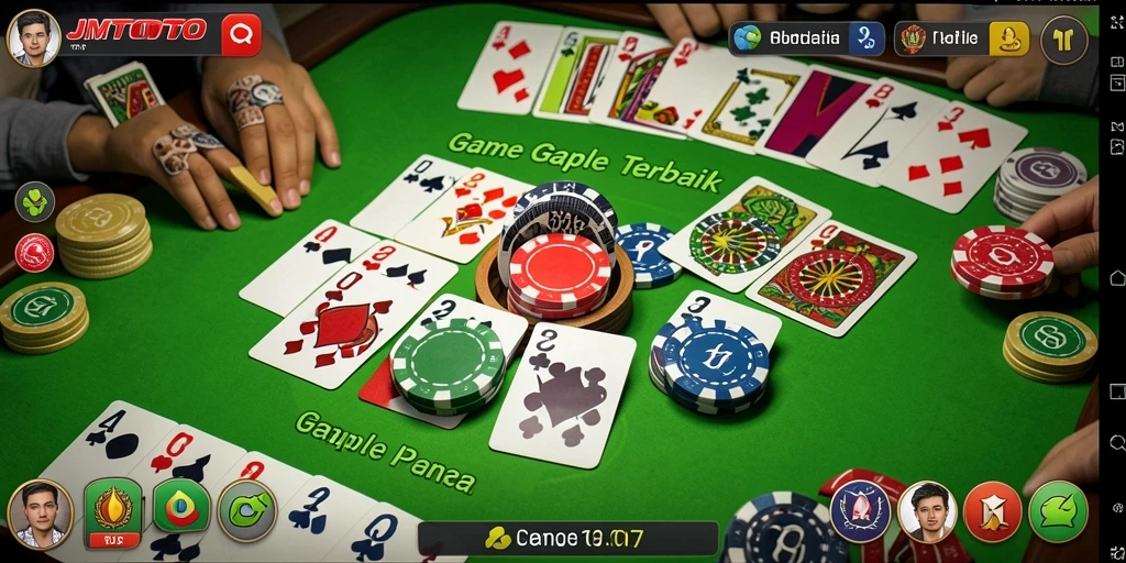 Tampilan gameplay menarik dari JMTOTO dengan kartu Gaple.