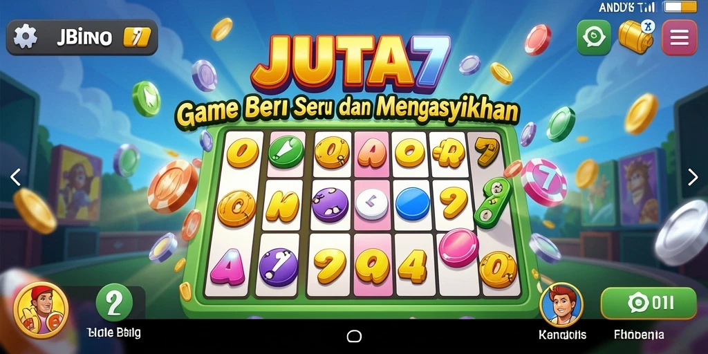 Tampilan gameplay seru dan penuh warna dari JUTA7 Bingo.