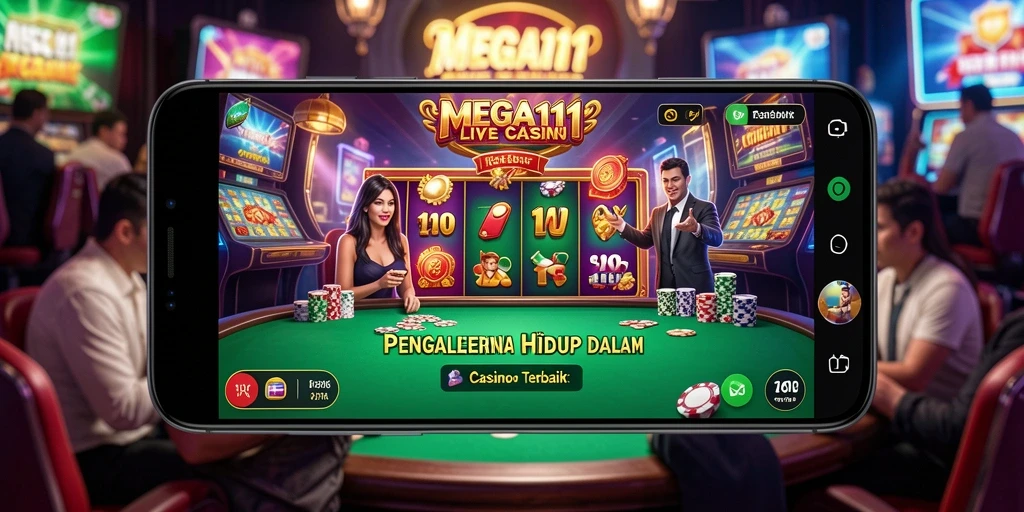 Tampilan gameplay Live Casino MEGA111 yang menarik dan interaktif.