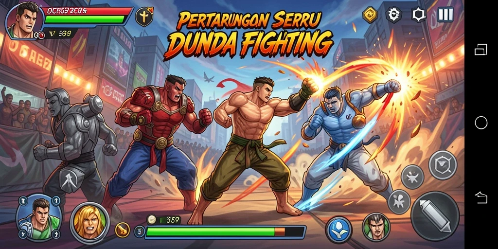 Tampilan dinamis dan seru dari gameplay OCE69 dalam pertarungan Fighting.