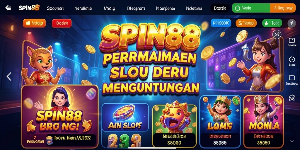 Tampilan gameplay SPIN88 yang mendebarkan dan penuh warna.