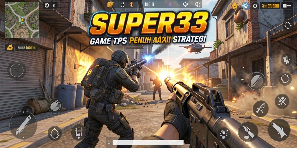 Tampilan epik dari gameplay SUPER33 yang penuh aksi.