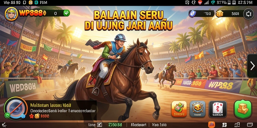 Tampilan gameplay WP888 yang mendebarkan saat balapan di trek berliku.